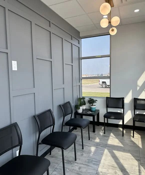 Comfortable waiting area with natural light